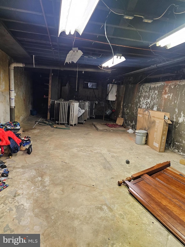 view of unfinished basement