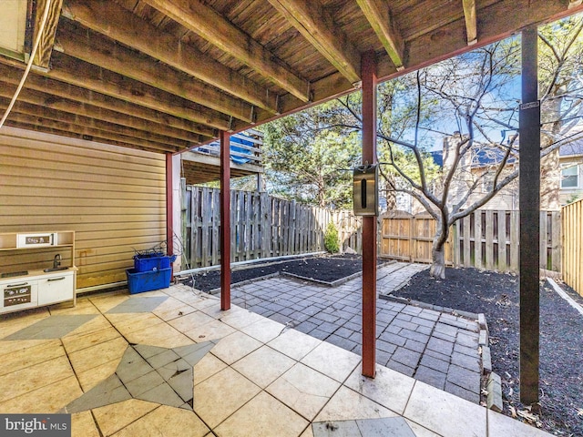 view of patio / terrace featuring a fenced backyard