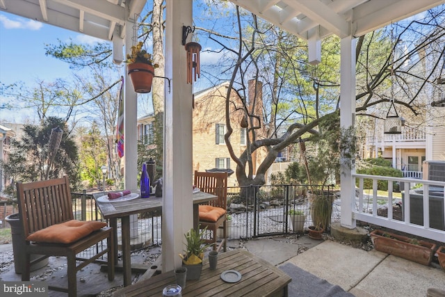 view of patio / terrace featuring central AC unit