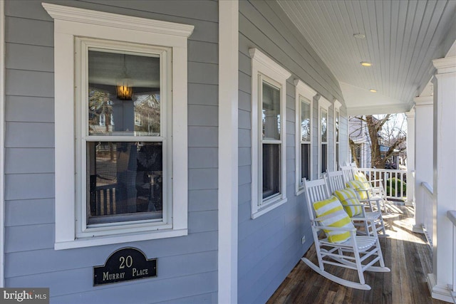 wooden deck with a porch