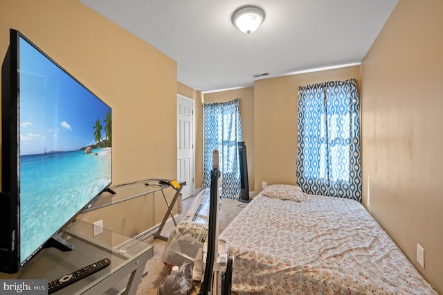 bedroom with visible vents