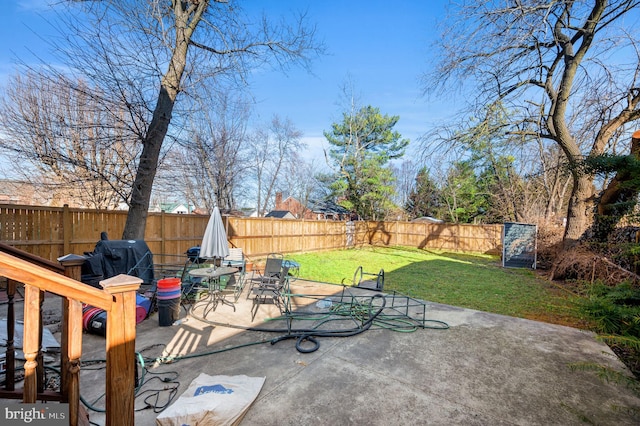 view of patio with a fenced backyard