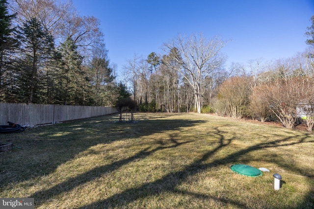 view of yard featuring fence