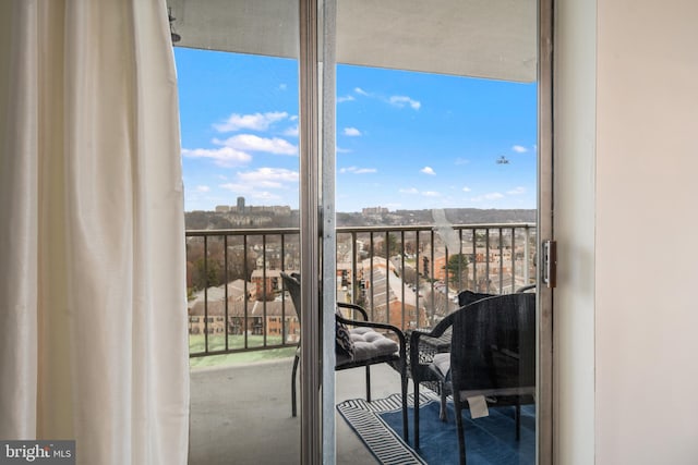 balcony featuring a view of city