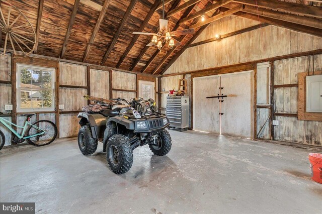 garage with electric panel