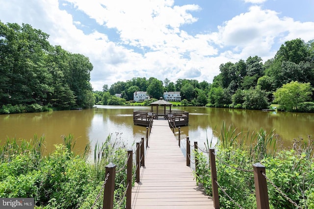 11905 Champion Lake Ct, Herndon, VA 20170 - dock area with a gazebo and a water view