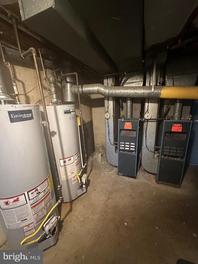 utilities with heating unit and water heater