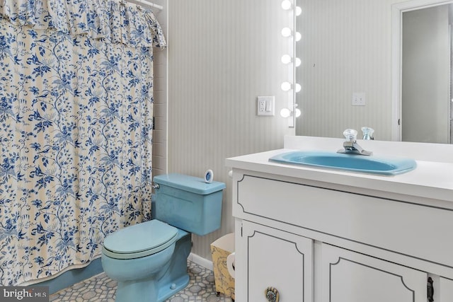 99 N Lakeshore, Manahawkin, NJ 08050 - bathroom with a shower with shower curtain, toilet, and vanity