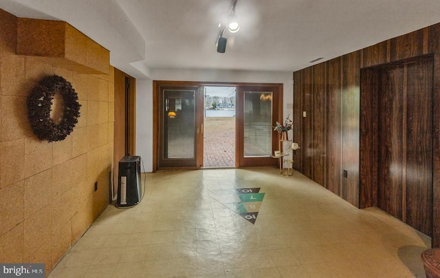 99 N Lakeshore, Manahawkin, NJ 08050 - hallway with visible vents, wood walls, and light floors