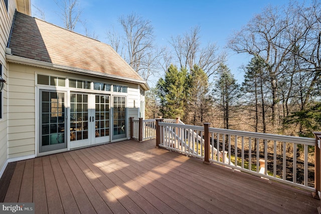 deck featuring french doors