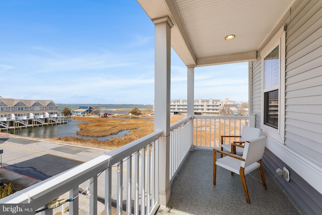 balcony with a water view