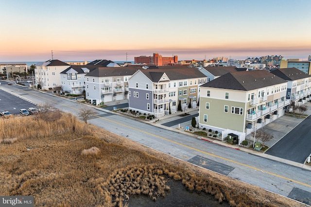 bird's eye view with a residential view