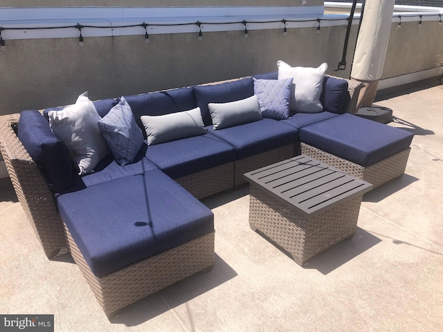 view of patio featuring an outdoor living space