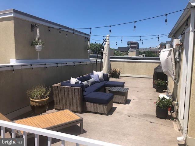 view of patio featuring an outdoor hangout area