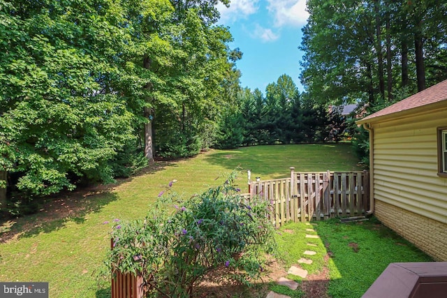 view of yard with fence