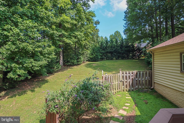 view of yard with fence