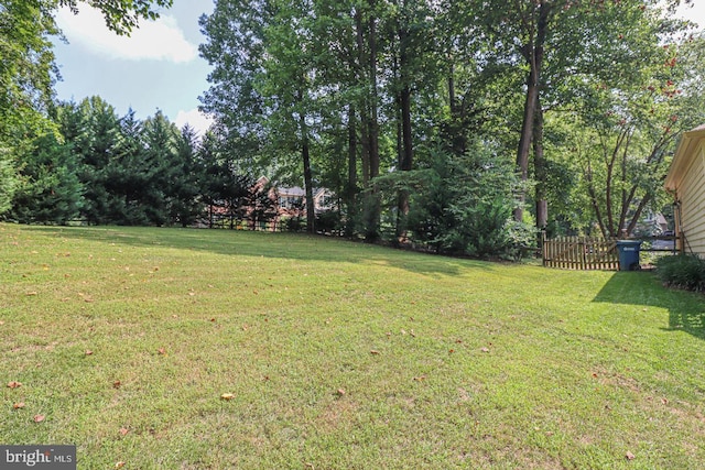 view of yard with fence