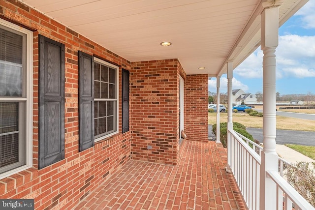 view of patio featuring covered porch