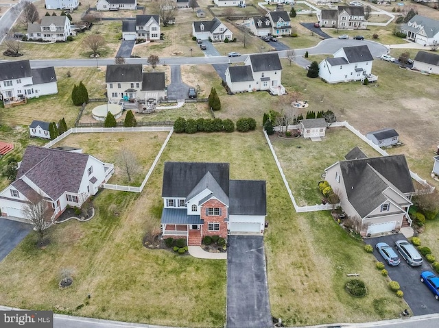 birds eye view of property featuring a residential view