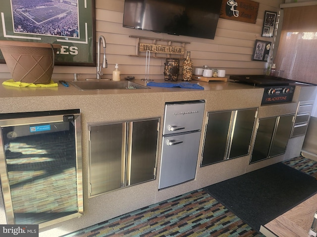 1858 47th St, Pennsauken, NJ 08110 - bar featuring a sink, indoor wet bar, and beverage cooler
