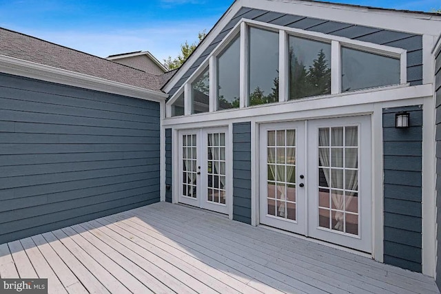 deck with french doors