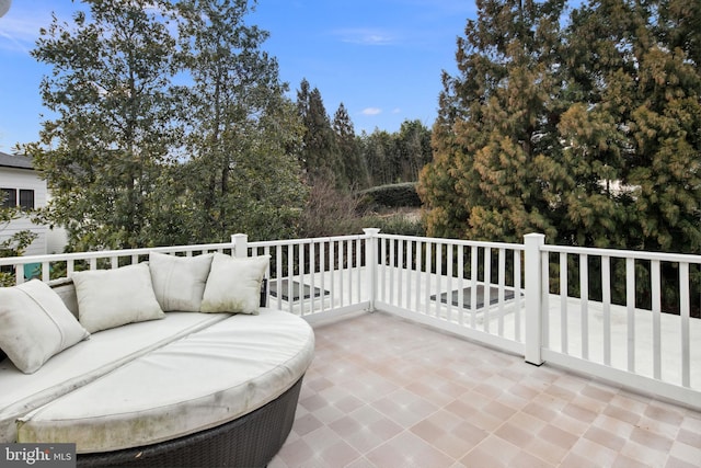 view of patio / terrace featuring an outdoor living space