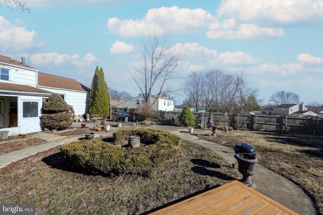 view of yard with fence