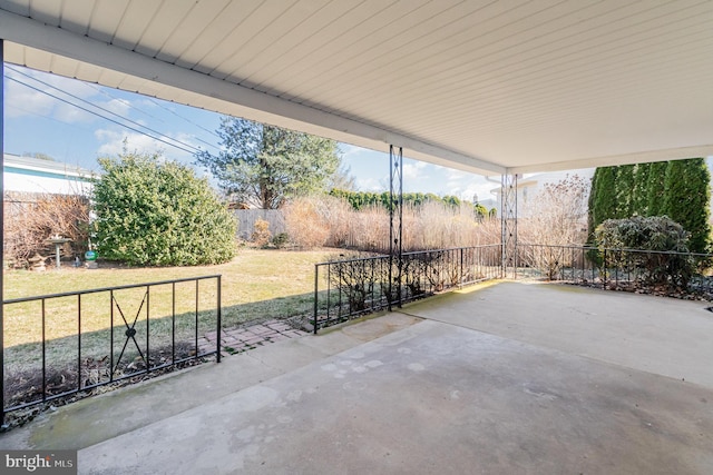 view of patio / terrace with fence