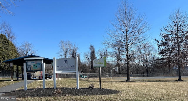 view of community with fence