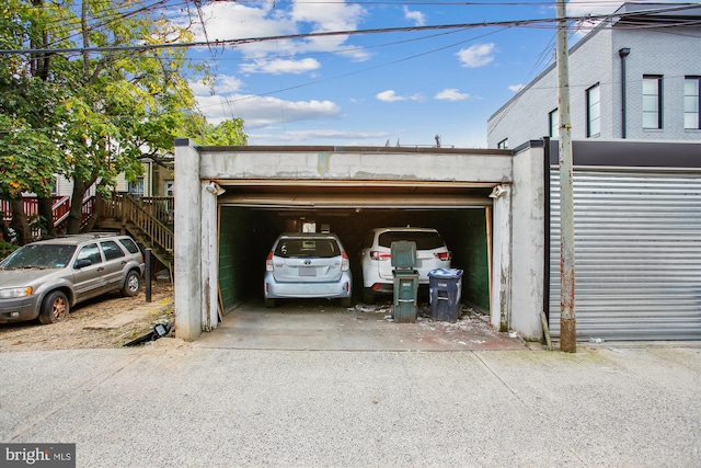 view of garage