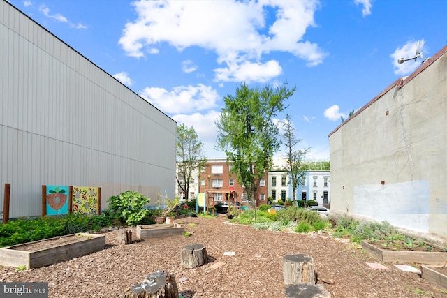 view of yard with a vegetable garden