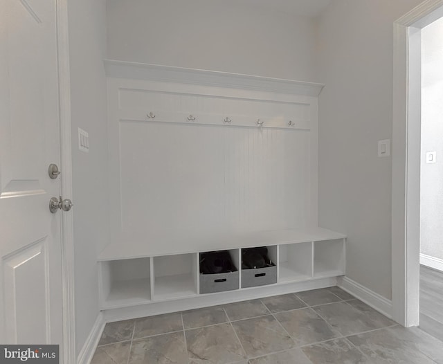 mudroom with baseboards