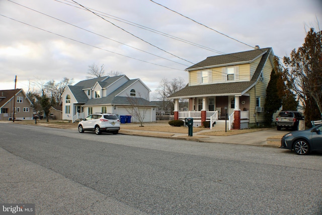 view of front of home featuring a residential view and a porch