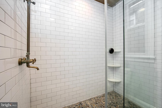 bathroom featuring a shower stall