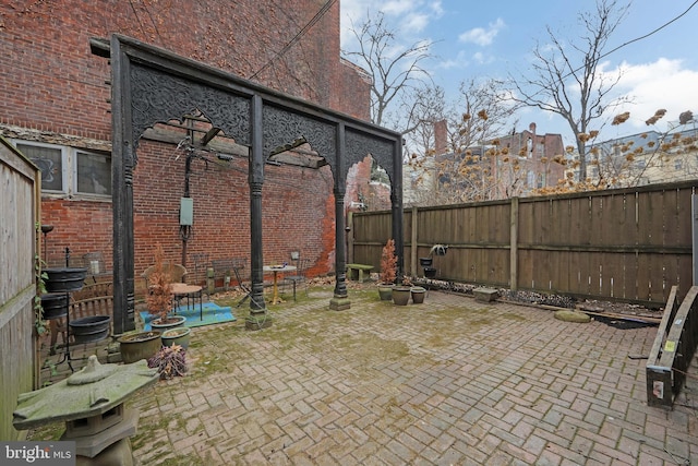 view of patio with a fenced backyard