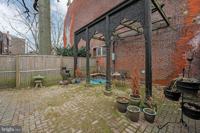 view of patio with a fenced backyard