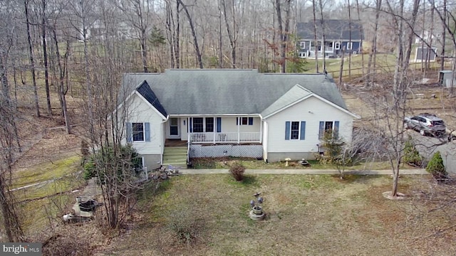 view of front of home featuring covered porch