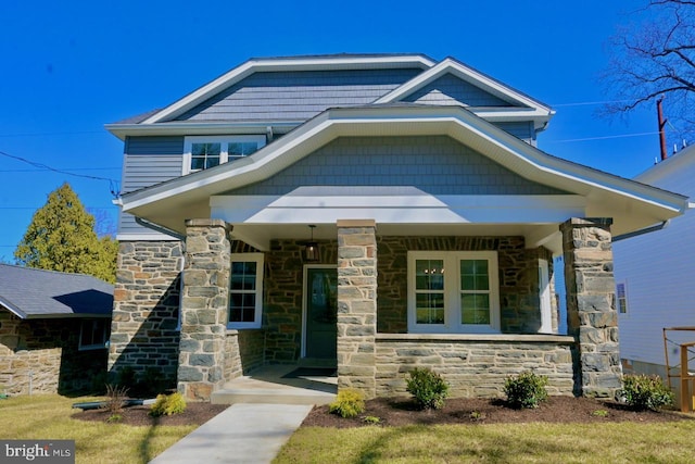 craftsman house featuring covered porch