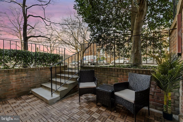 view of patio with stairs