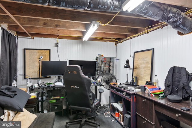 office with a workshop area