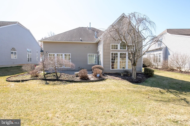 rear view of property with a yard