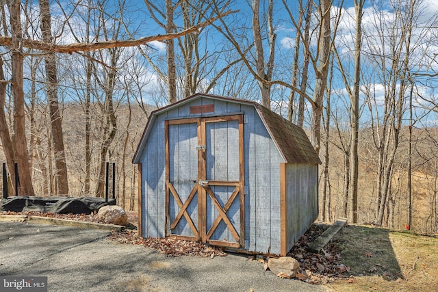 view of shed