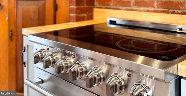 details featuring stainless steel stove