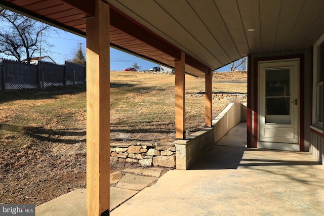 view of patio / terrace with fence