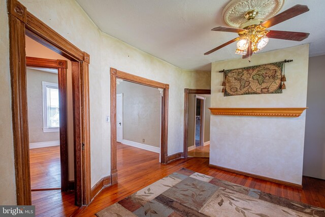 interior space featuring baseboards and hardwood / wood-style flooring