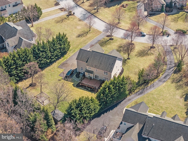 bird's eye view with a residential view