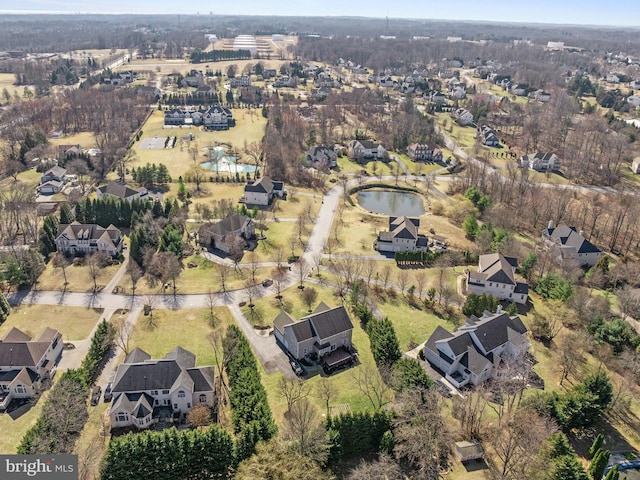 aerial view featuring a residential view