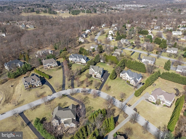 aerial view featuring a residential view