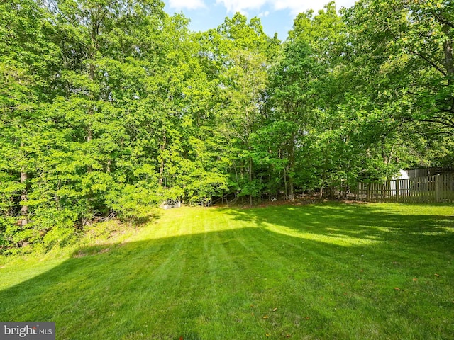 view of yard with fence