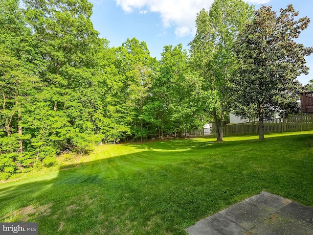view of yard with fence